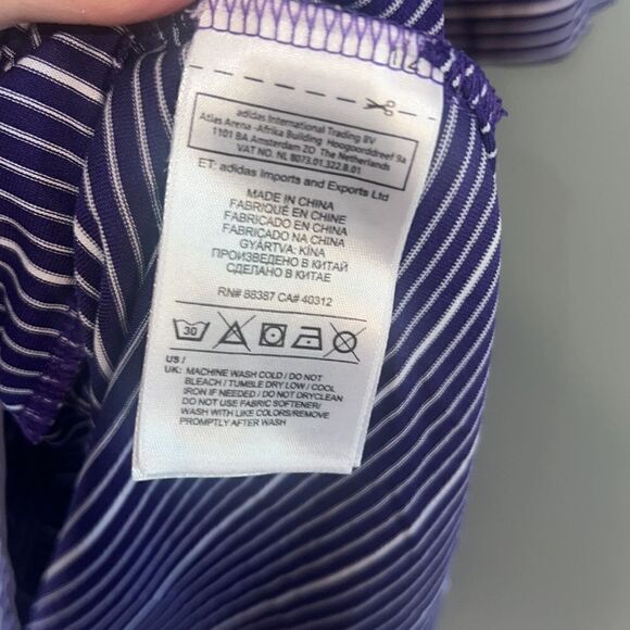 Adidas Men’s ClimaLite purple striped Golf Shirt size L - Picture 9 of 9
